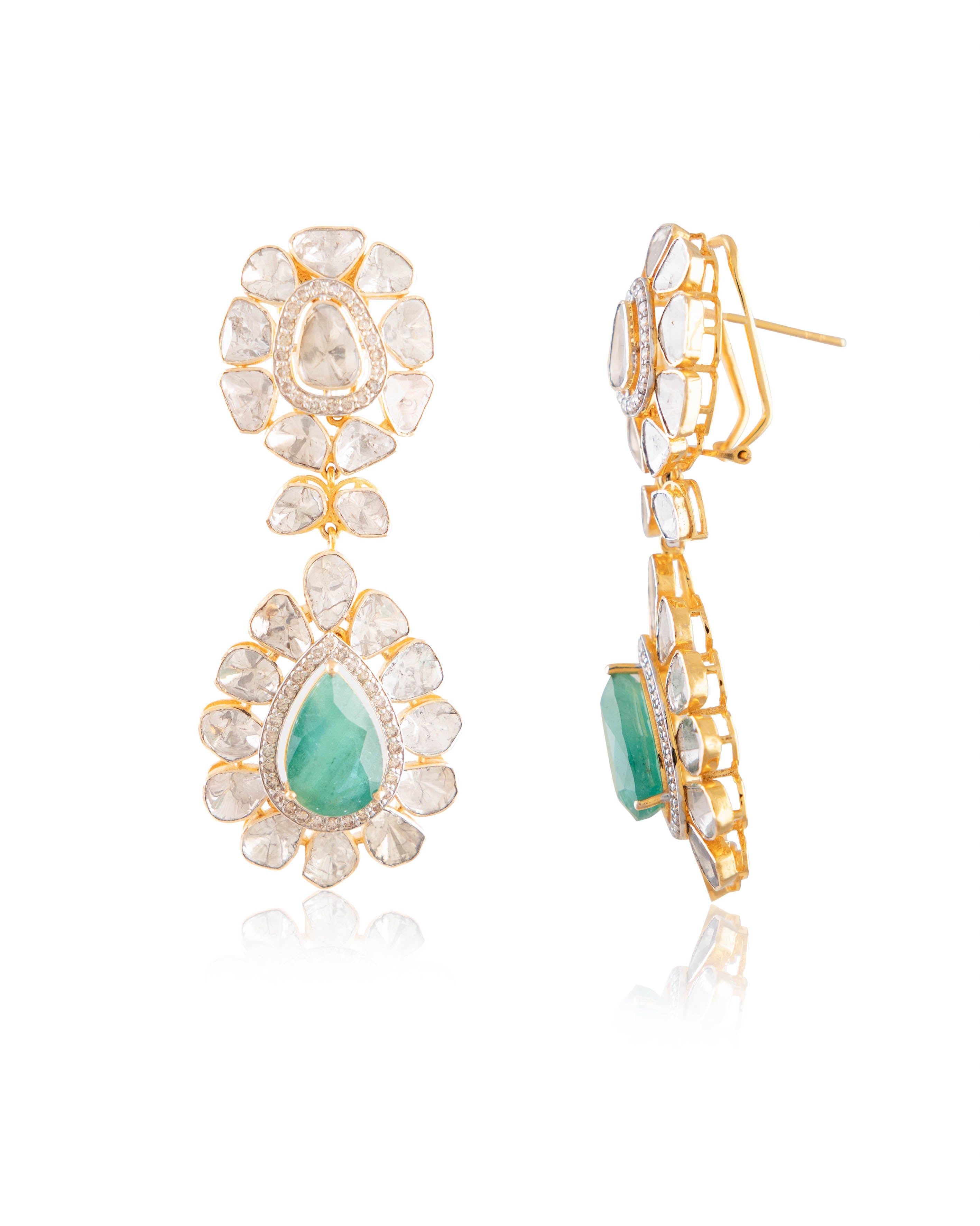 Kaveri Polki And Diamond Long Earrings