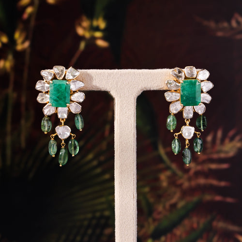 Hina Polki Long Earrings