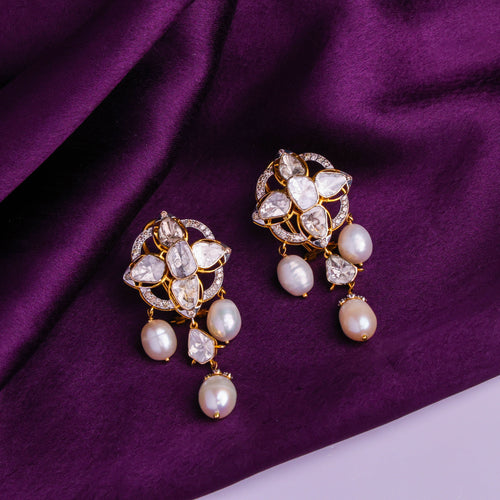 Prakruti Polki And Diamond Long Earrings