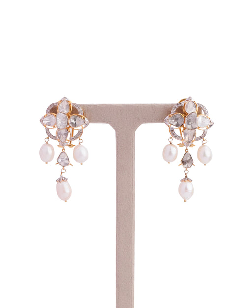 Prakruti Polki And Diamond Long Earrings