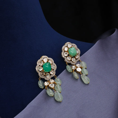 Riva Polki And Diamond Long Earrings