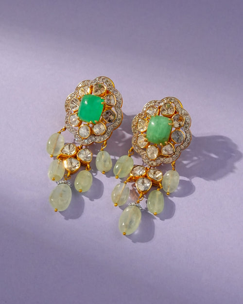 Riva Polki And Diamond Long Earrings