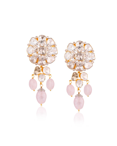 Ceria Polki And Diamond Long Earrings