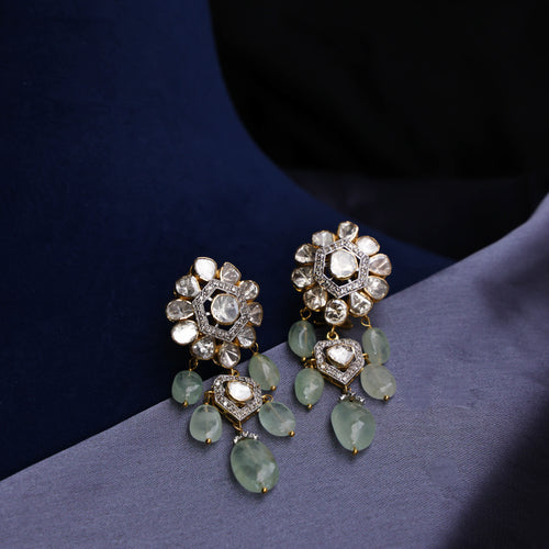 Sheetal Polki And Diamond Long Earrings