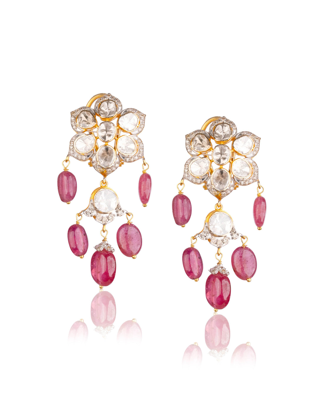 Aashrita Polki And Diamond Long Earrings