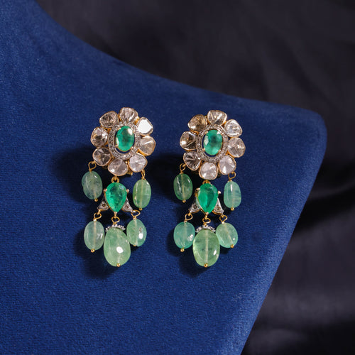 Niya Polki And Diamond Long Earrings
