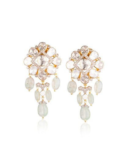 Deetya Polki And Diamond Long Earrings