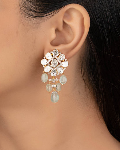 Deetya Polki And Diamond Long Earrings