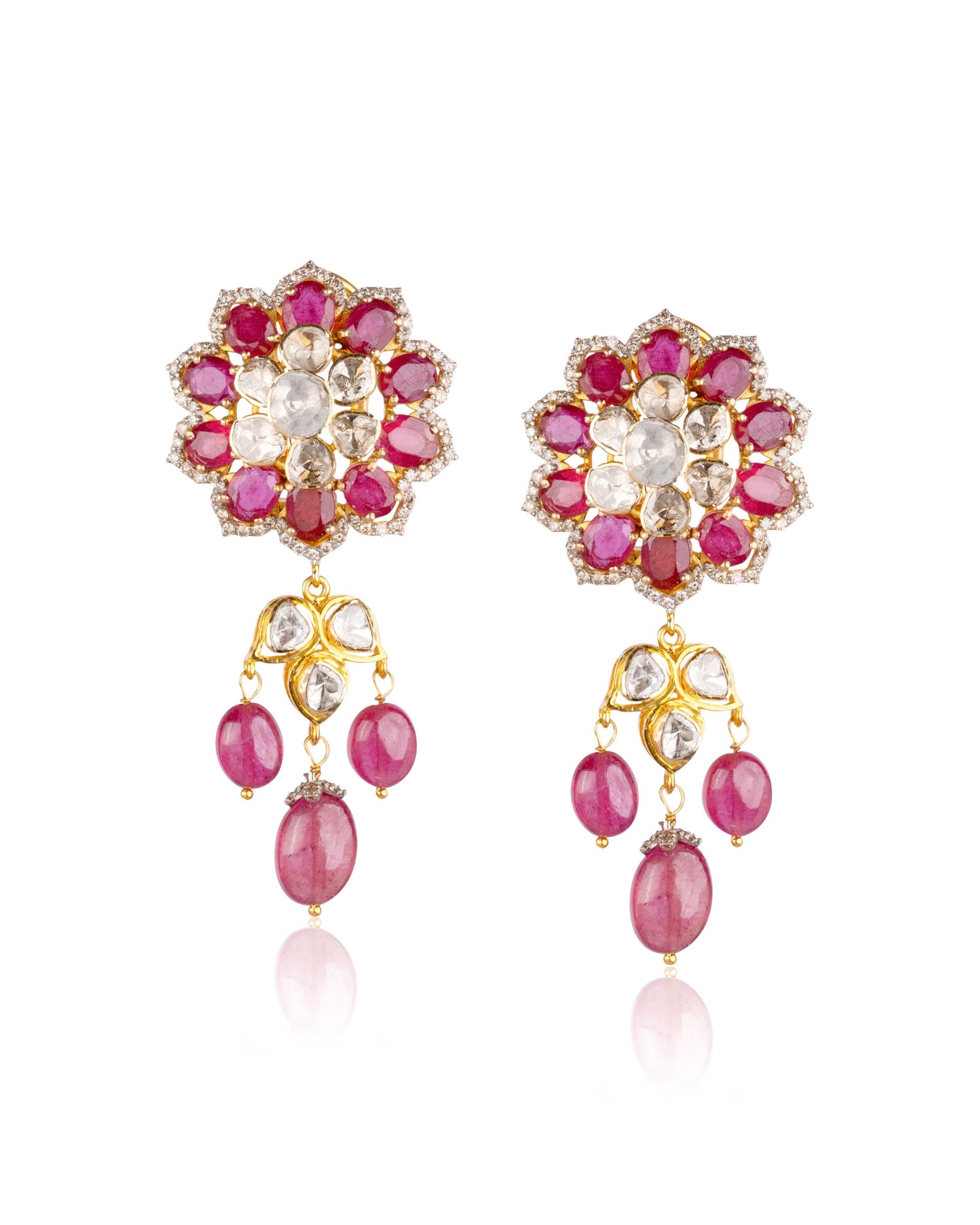 Amayra Polki And Diamond Long Earrings