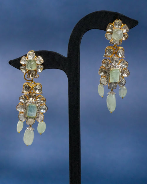 Mabel Polki And Diamond Long Earrings
