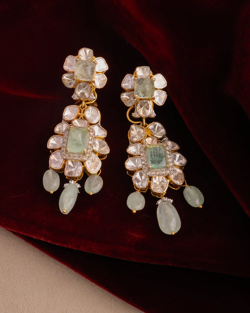 Parnita Polki And Diamond Long Earrings