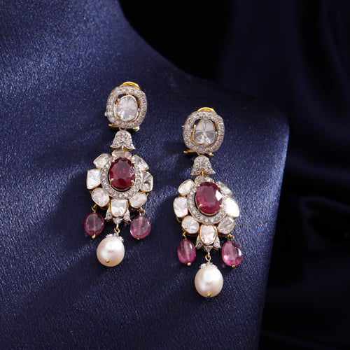 Namira Polki And Diamond Long Earrings