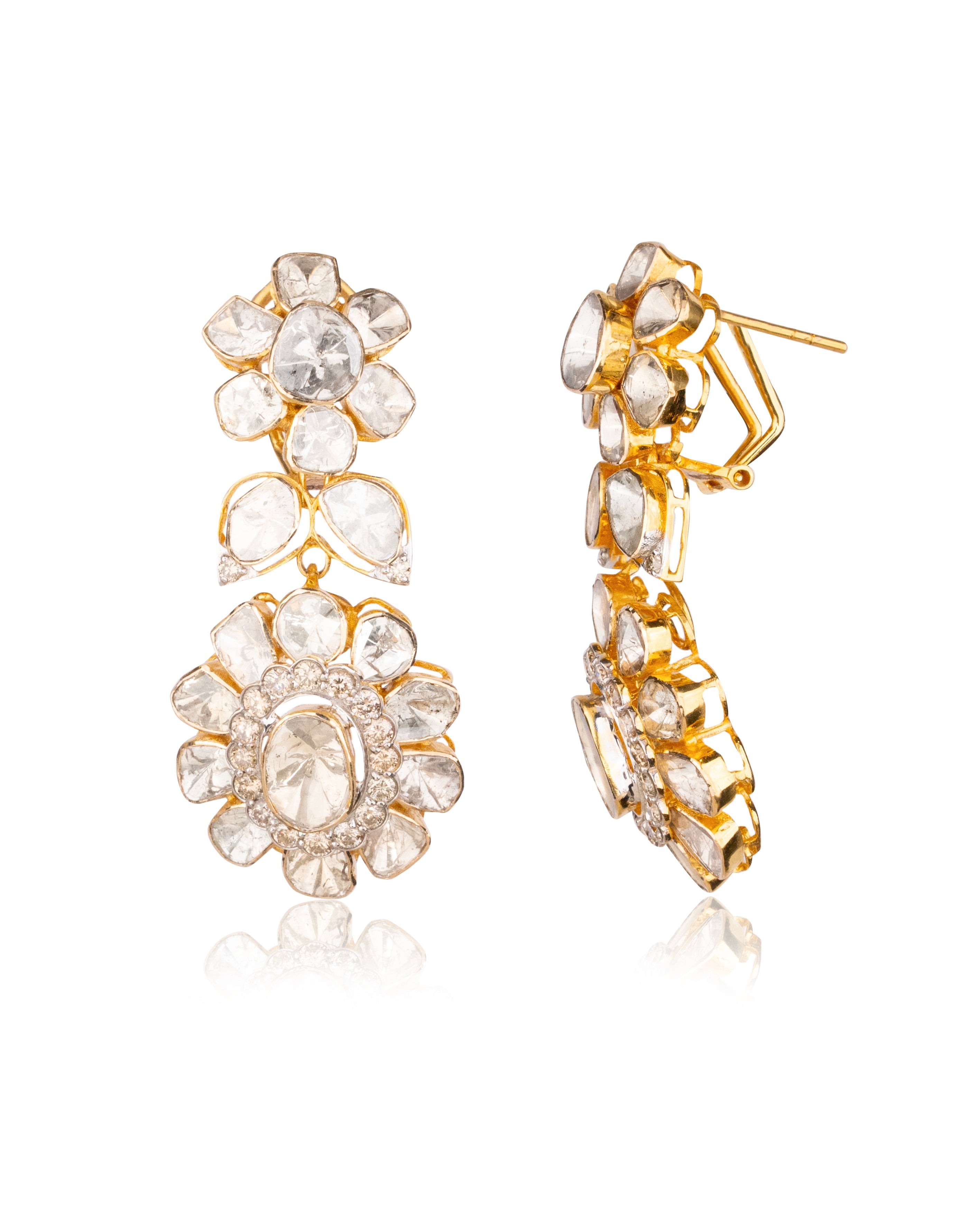 Taranum Polki And Diamond Long Earrings