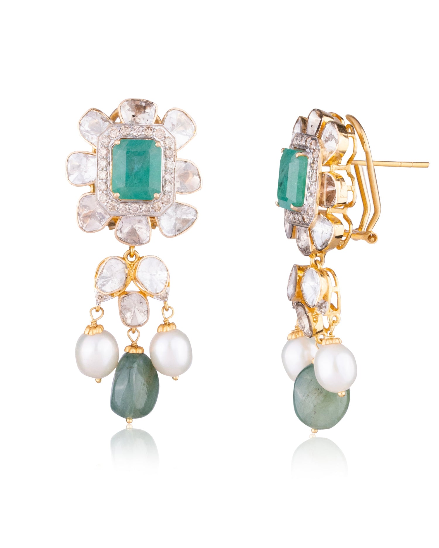 Harika Polki And Diamond Long Earrings