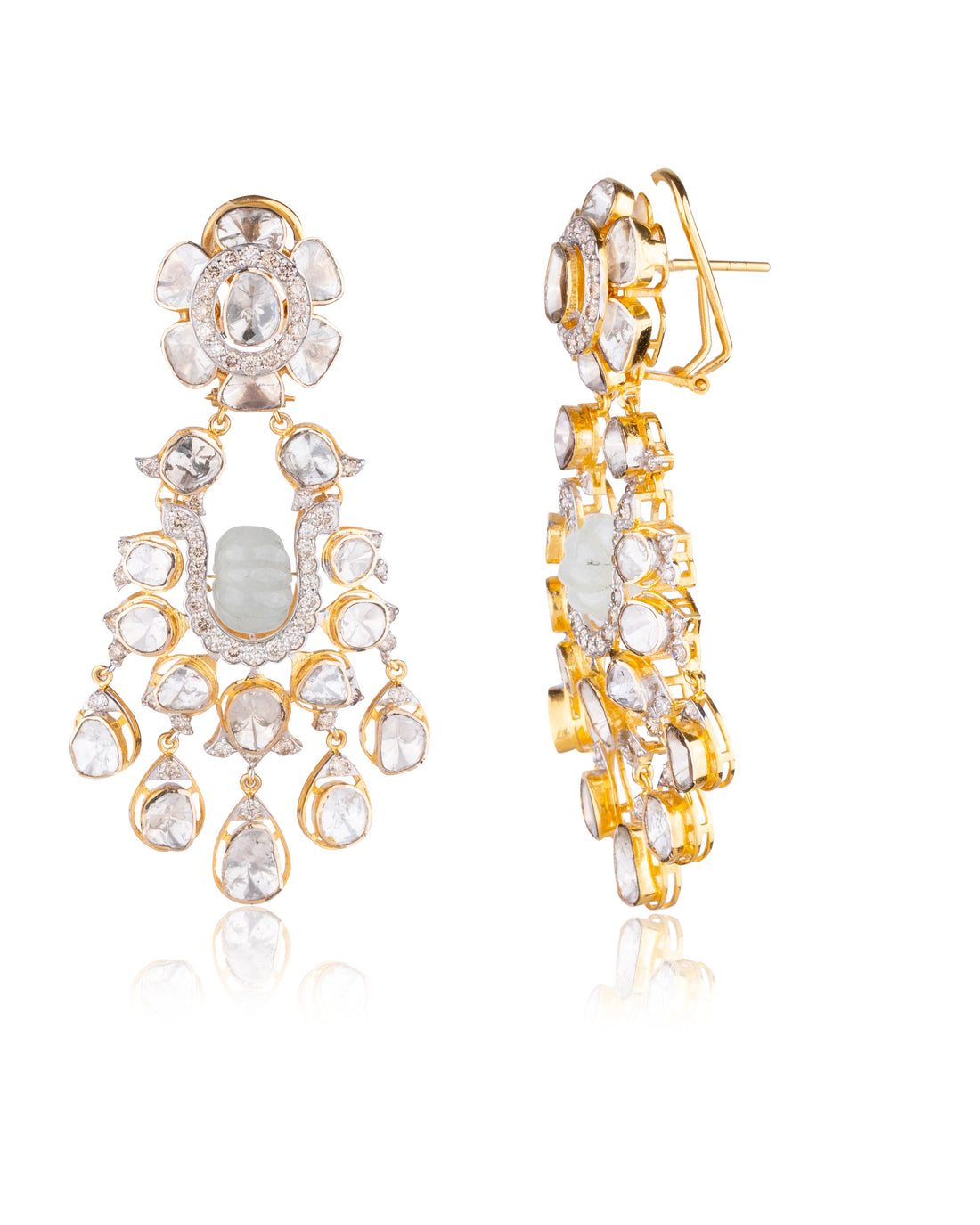 Afra Polki And Diamond Long Earrings