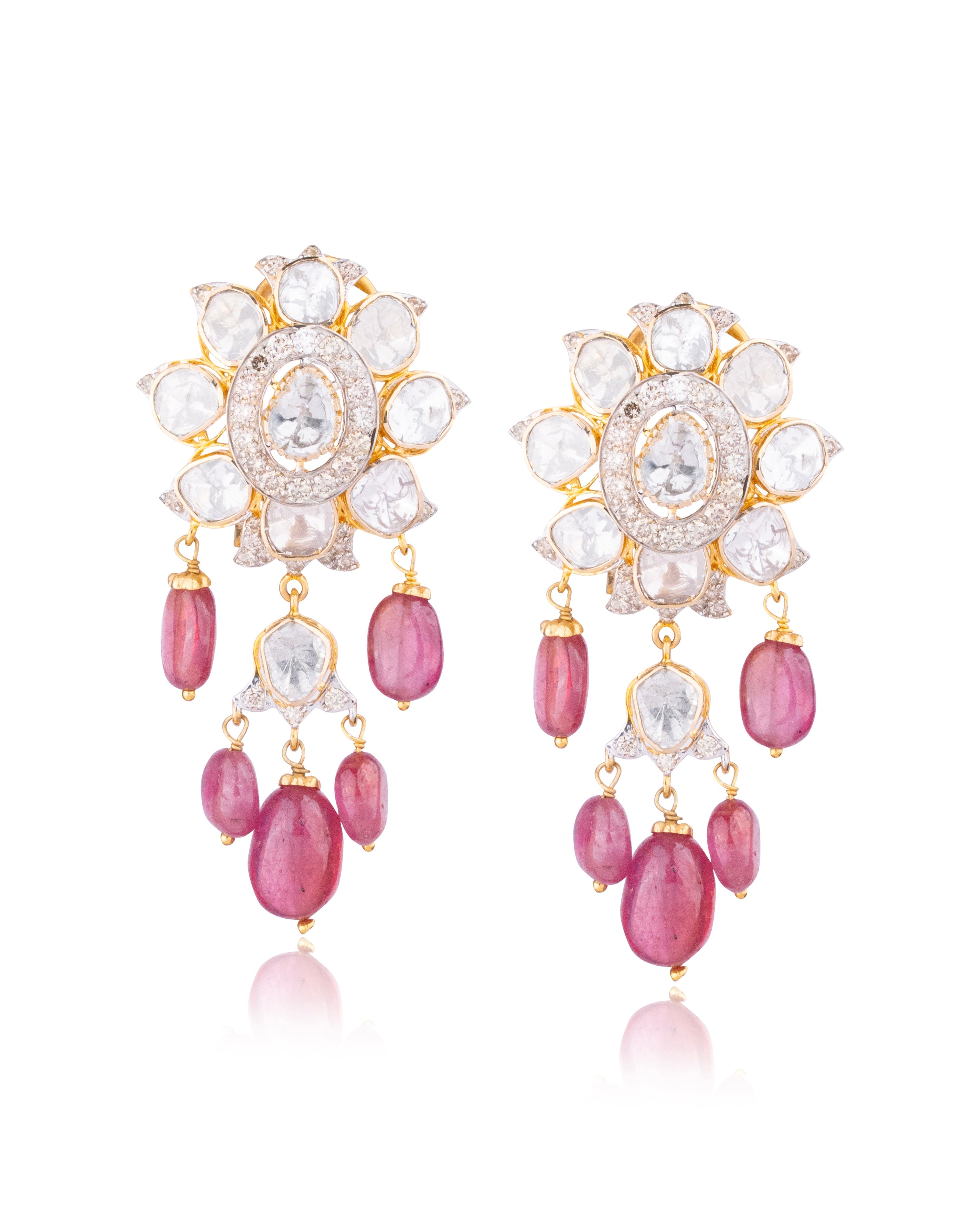 Sumaita Polki And Diamond Long Earrings