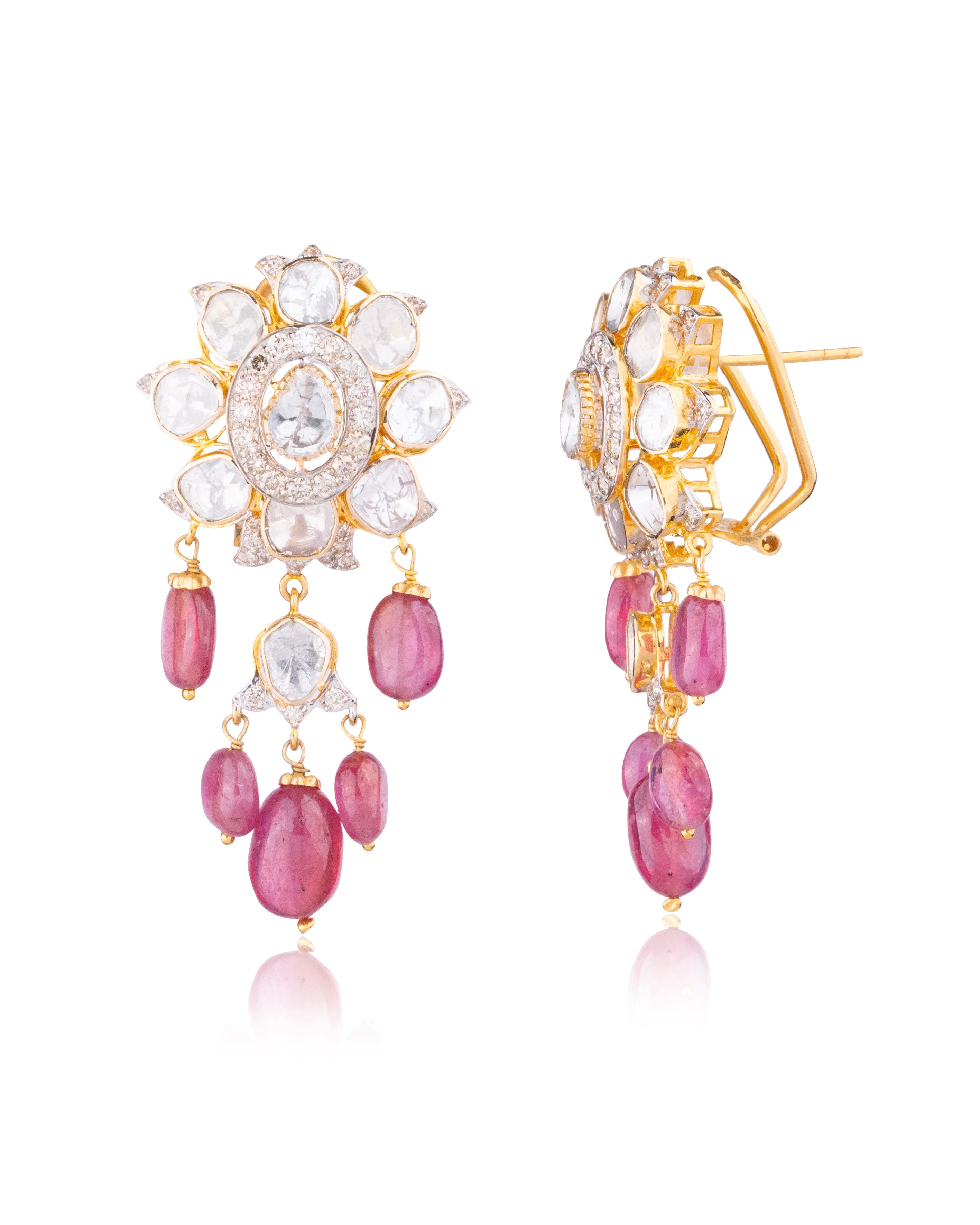 Sumaita Polki And Diamond Long Earrings