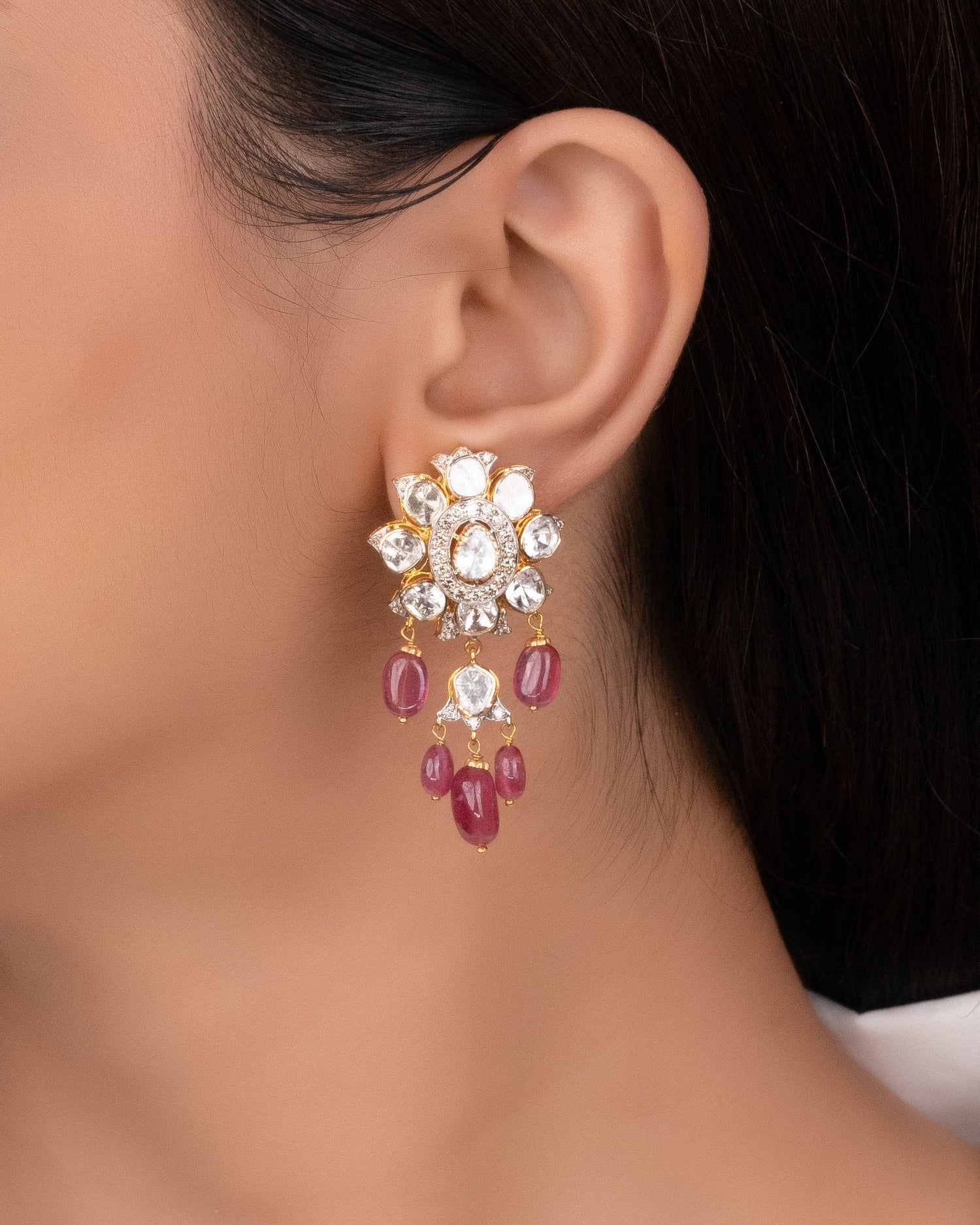 Sumaita Polki And Diamond Long Earrings