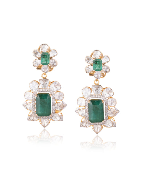Formee Polki And Diamond Long Earrings