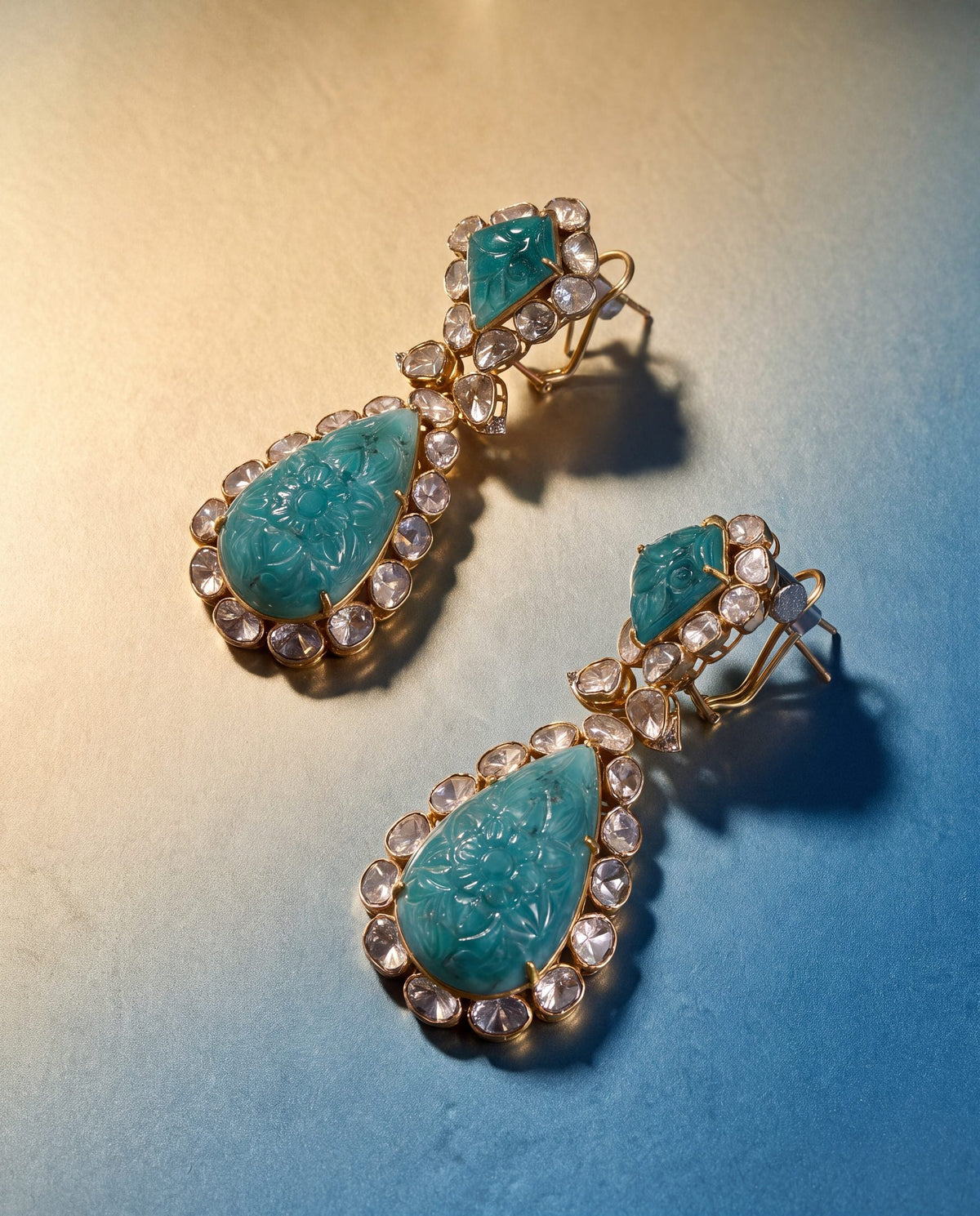 Dhriti Polki And Diamond Long Earrings