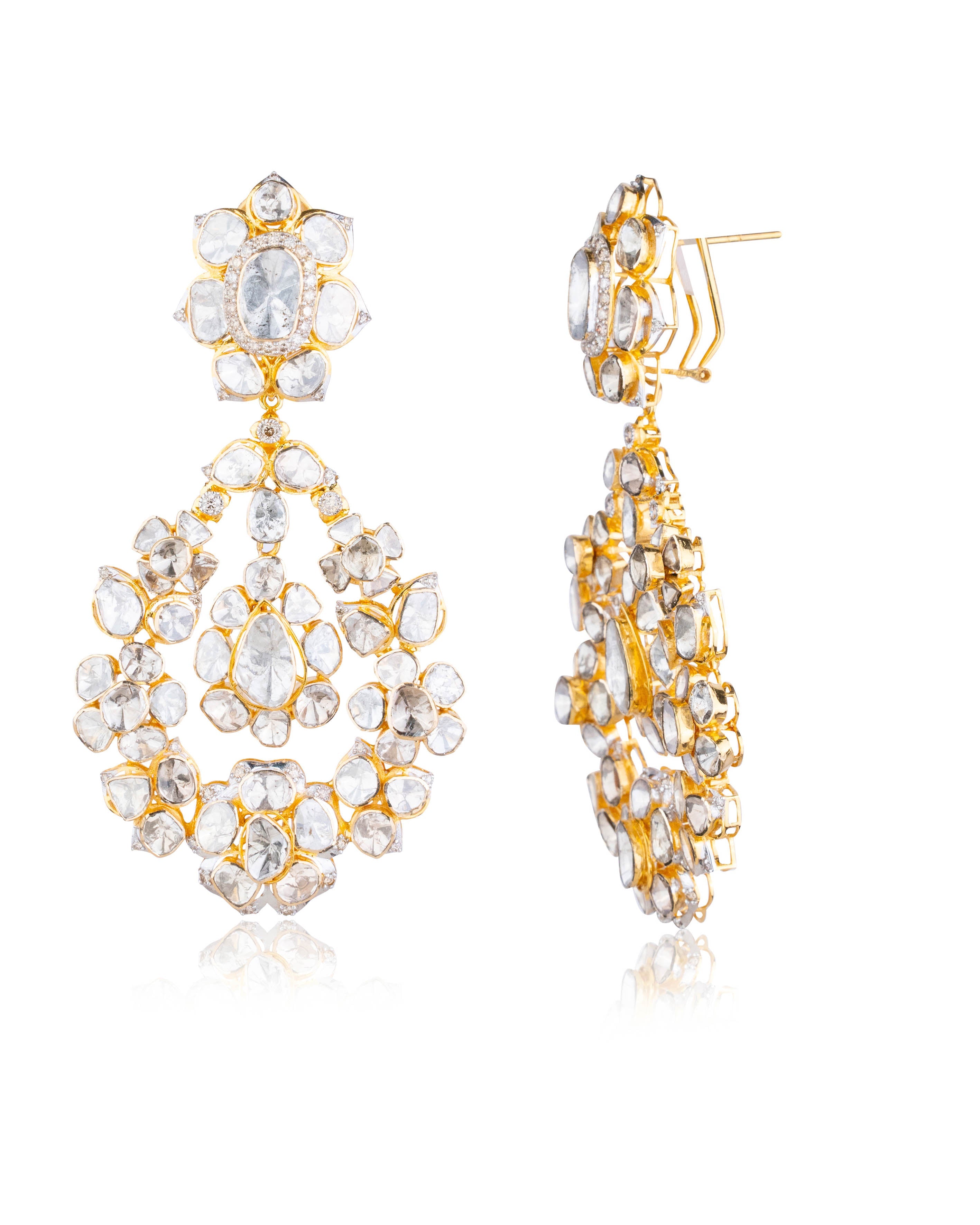 Edika Polki And Diamond Long Earrings