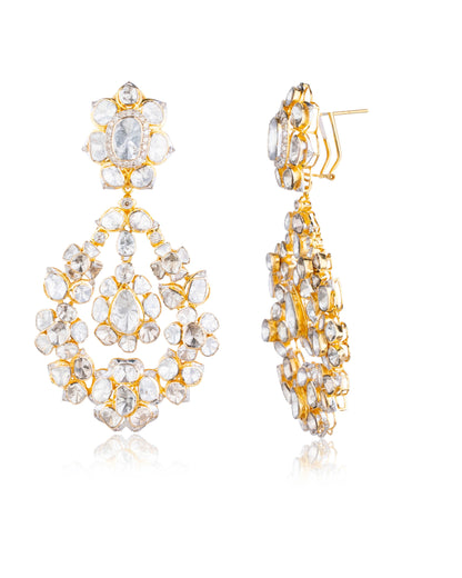 Edika Polki And Diamond Long Earrings