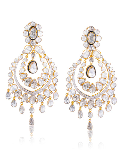 Simran Polki And Diamond Long Earrings