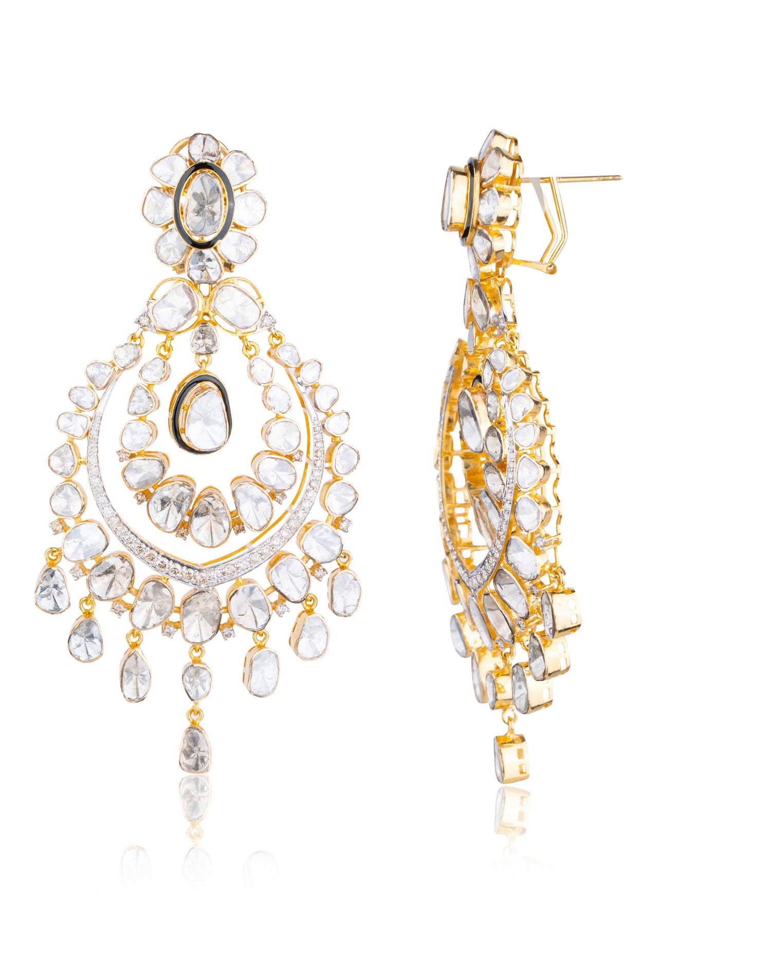 Simran Polki And Diamond Long Earrings