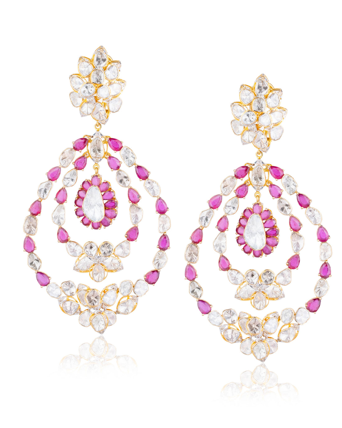 Shruti Polki And Diamond Long Earrings