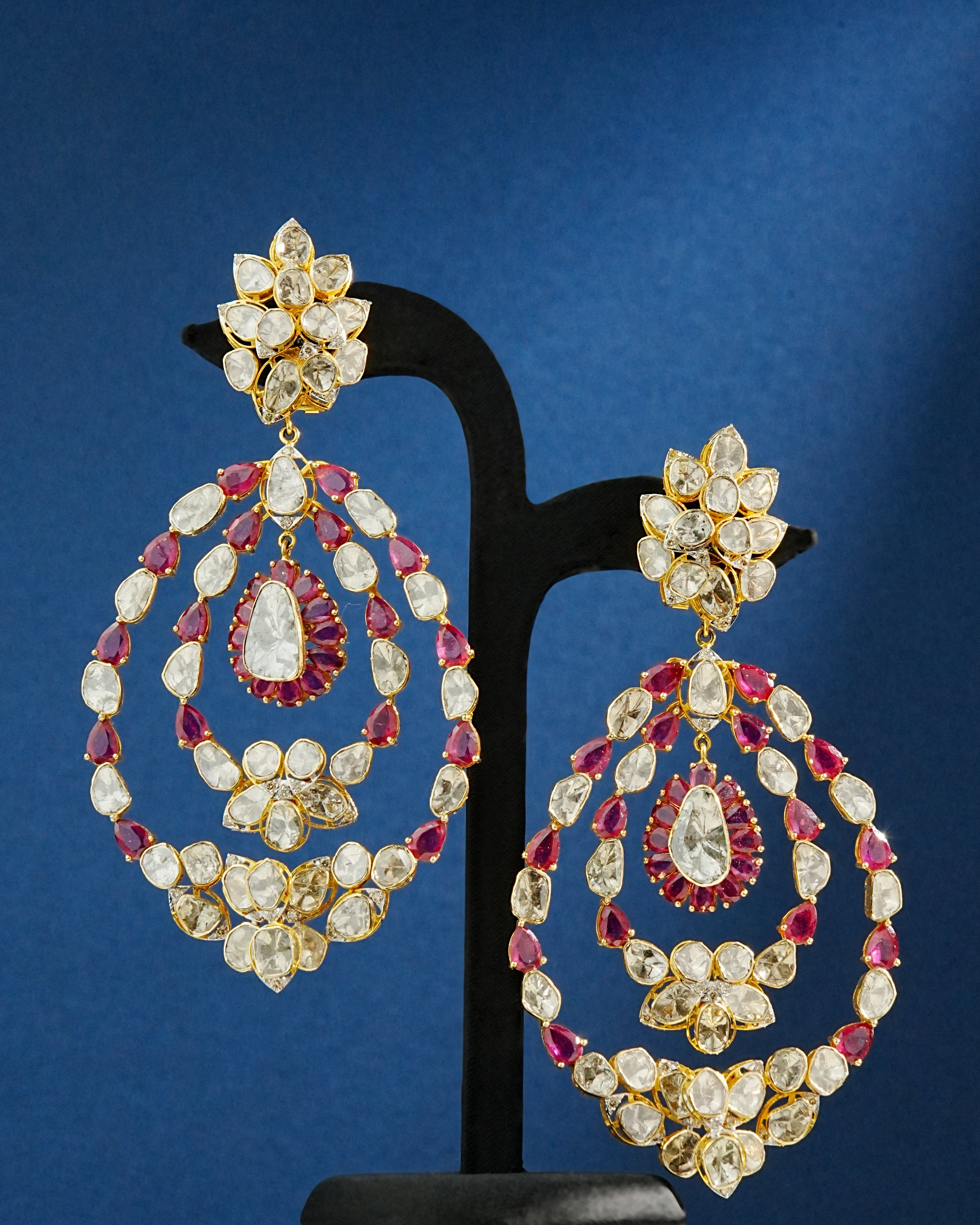 Shruti Polki And Diamond Long Earrings