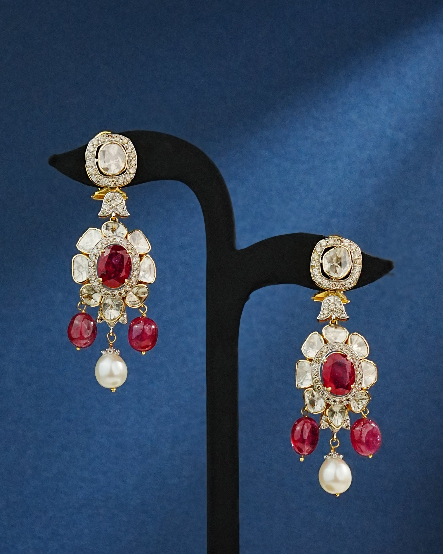Alivia Polki And Diamond Long Earrings