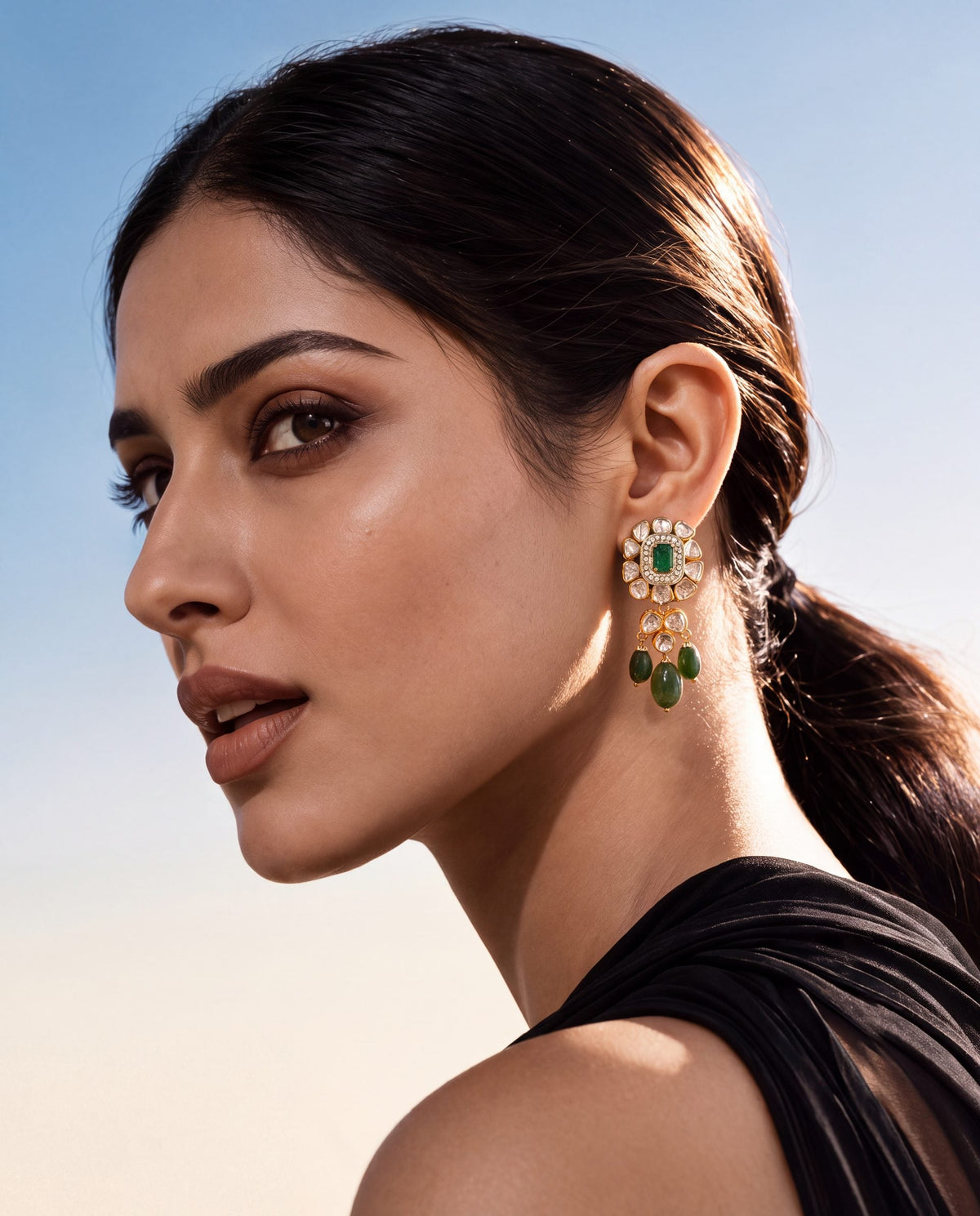 Vasudha Polki And Diamond Long Earrings
