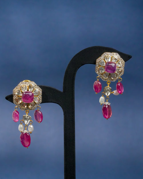 Lavinia Polki  And Diamond Long Earrings