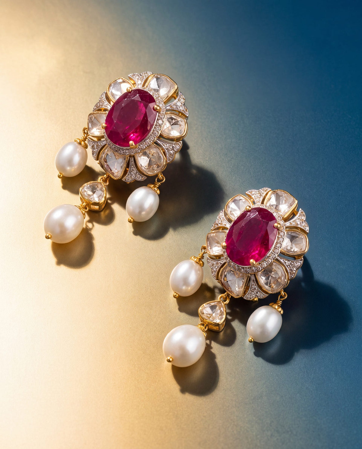 Keshini Polki And Diamond Long Earrings
