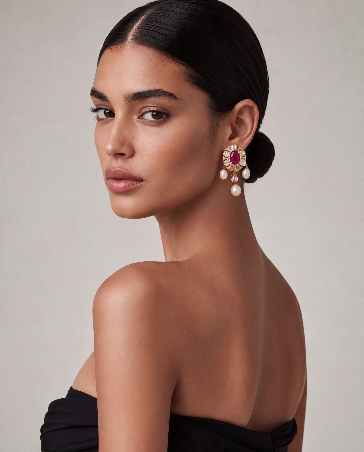 Keshini Polki And Diamond Long Earrings