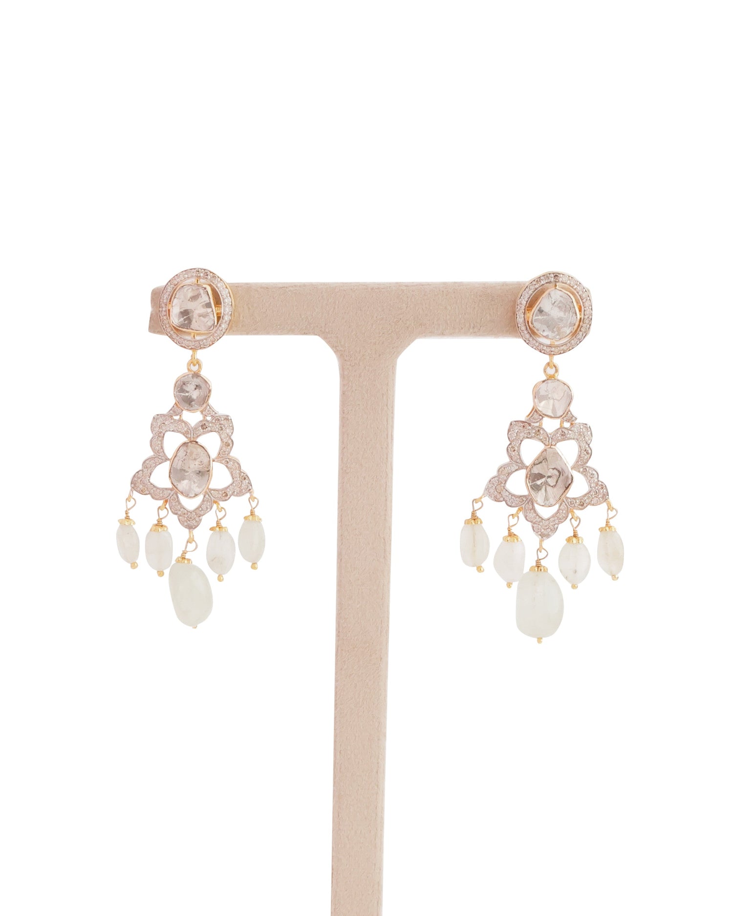 Aataksha Polki And Diamond Long Earrings