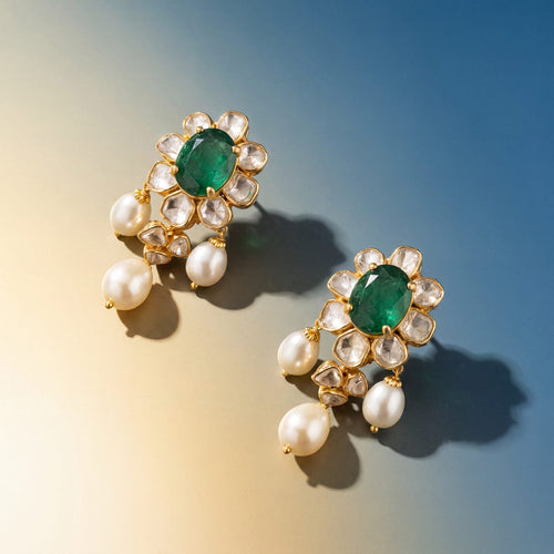 Shilpa Polki Long Earrings