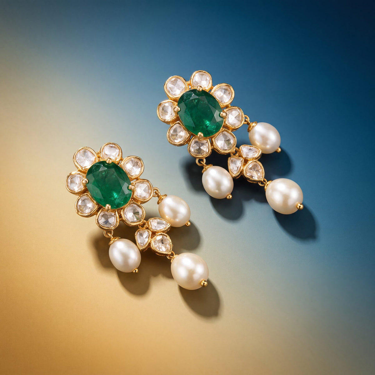 Shilpa Polki Long Earrings