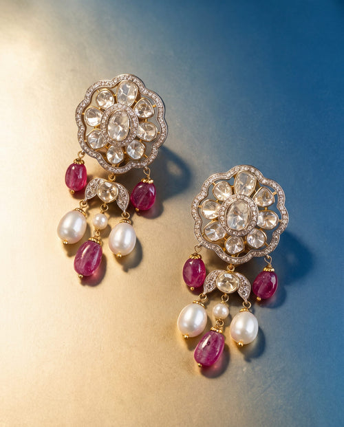 Samantha Polki And Diamond Long Earrings