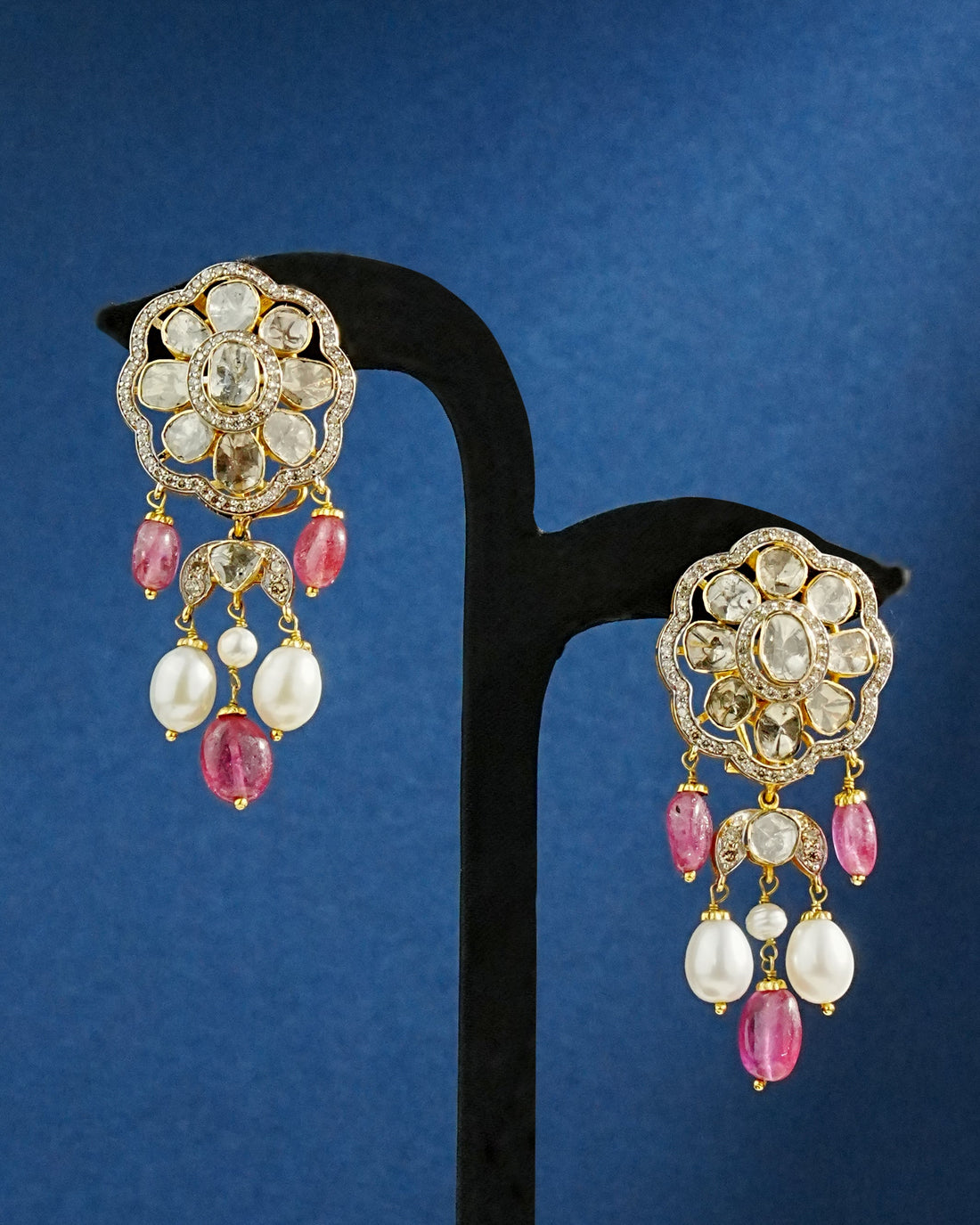 Felina Polki And Diamond Long Earrings