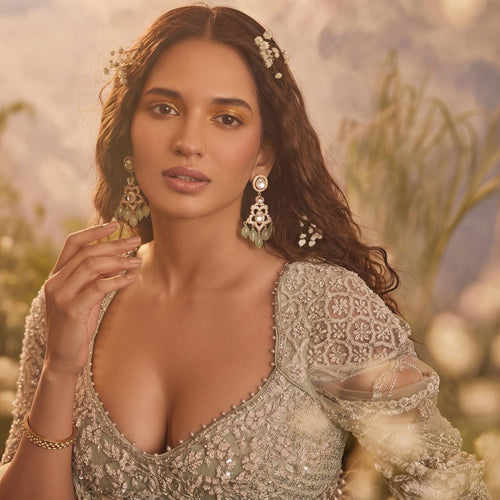 Yashoda Polki And Diamond Long Earrings