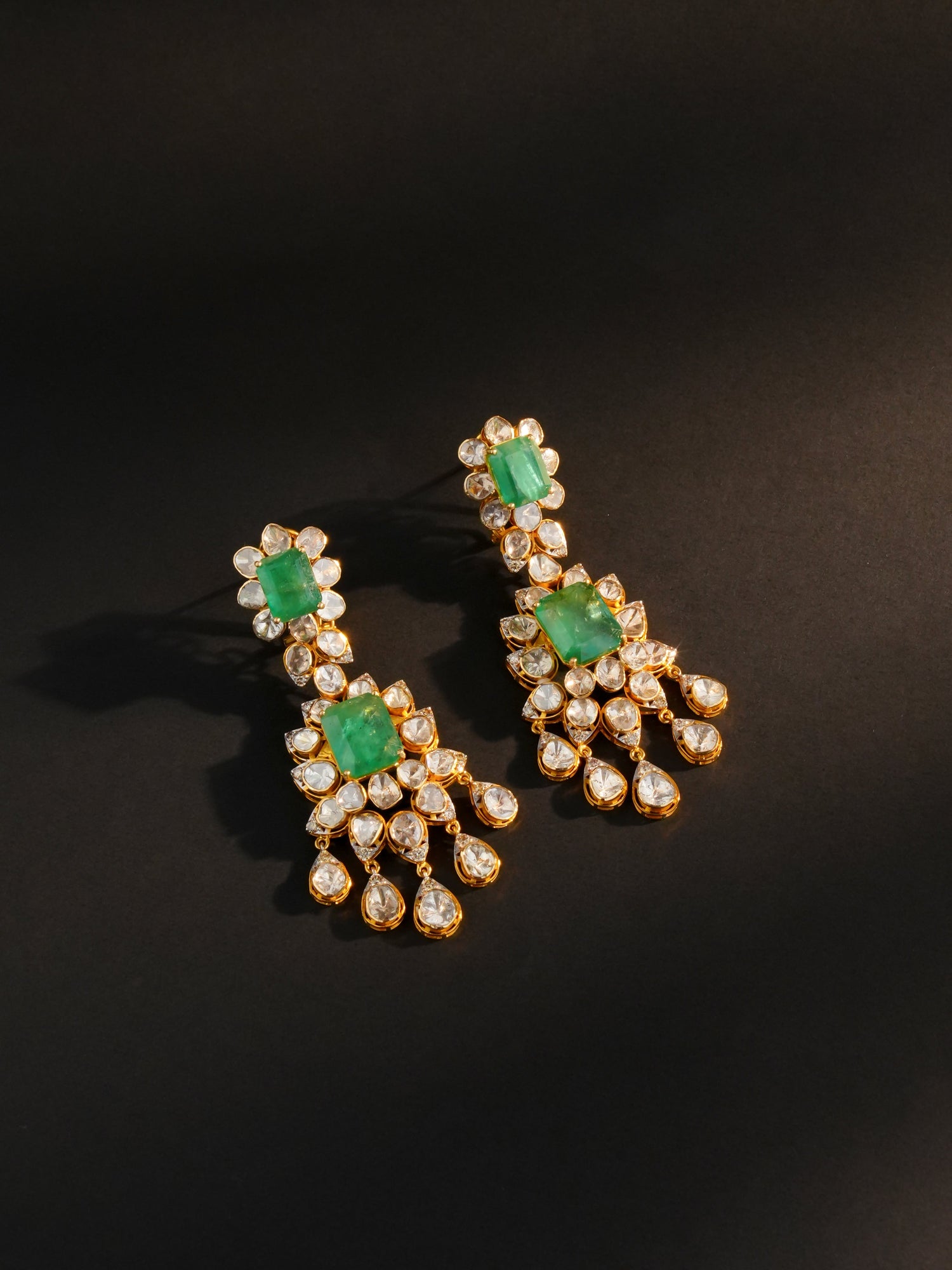 Anaika Polki And Diamond Long Earrings