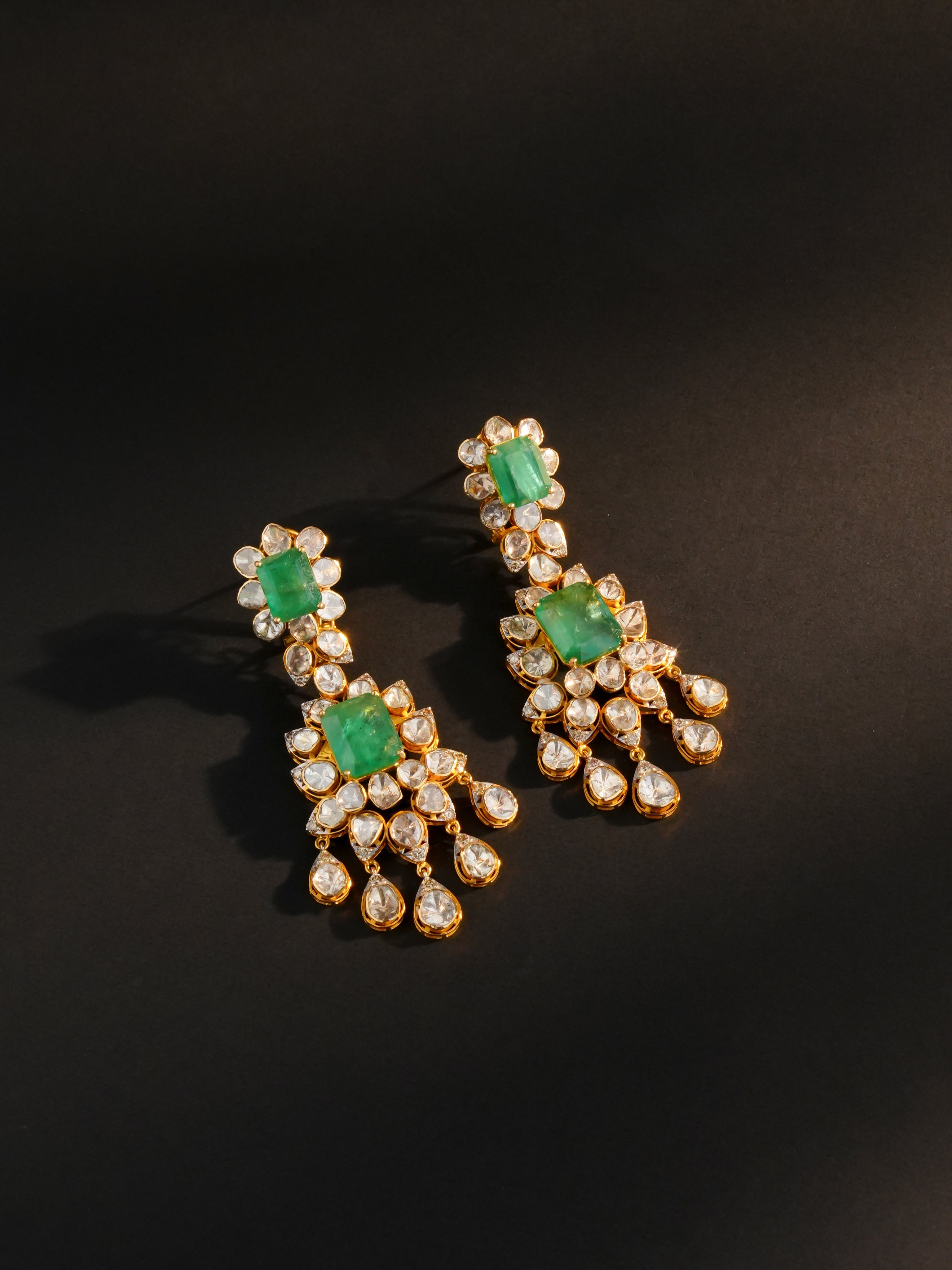 Anaika Polki And Diamond Long Earrings