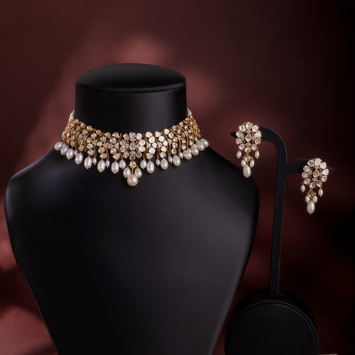 Lydia Polki  And Diamond Long Earrings