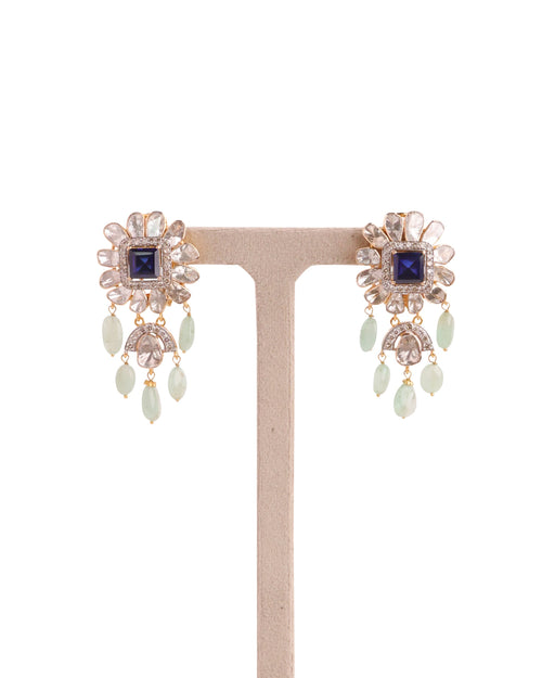 Aabinta Polki And Diamond Long Earrings