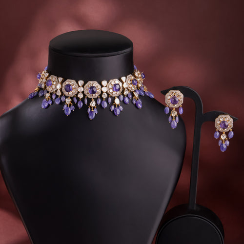 Abigail Polki  And Diamond Long Earrings