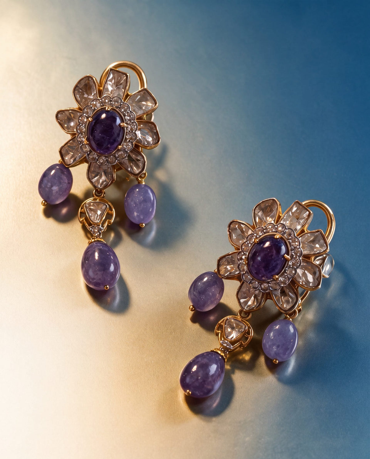 Forum Polki And Diamond Long Earrings