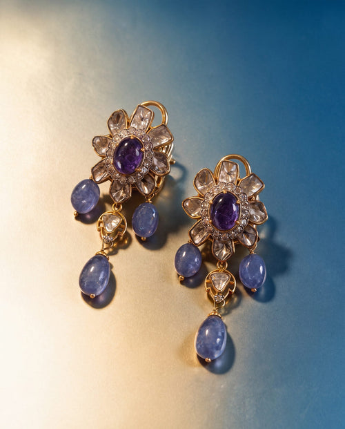 Forum Polki And Diamond Long Earrings