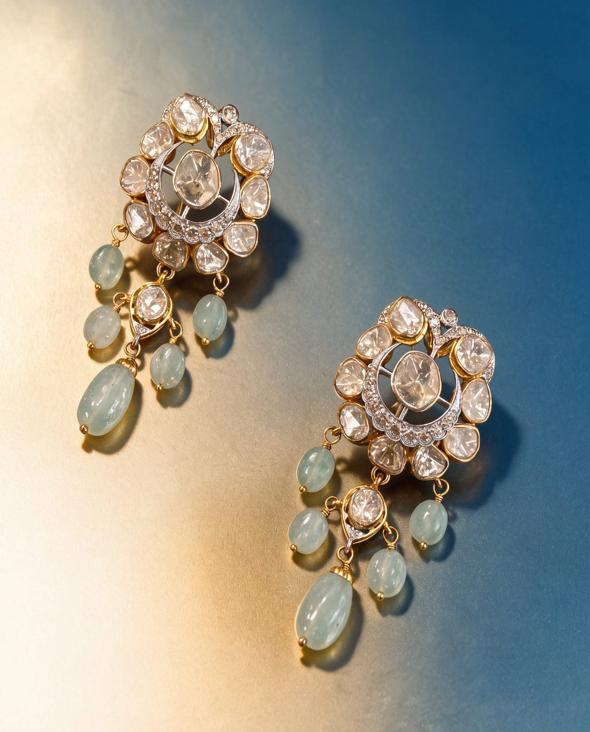 Vithika Polki And Diamond Long Earrings