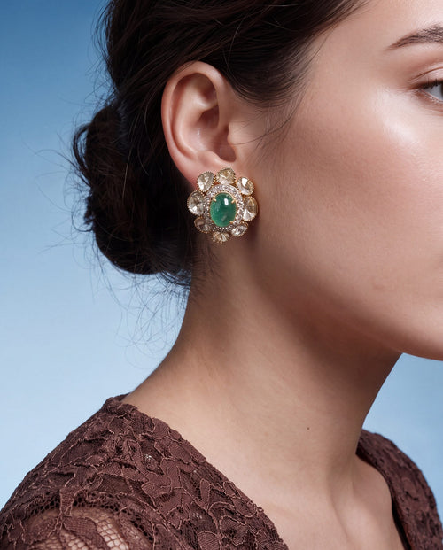 Jeena Polki And Diamond Tops